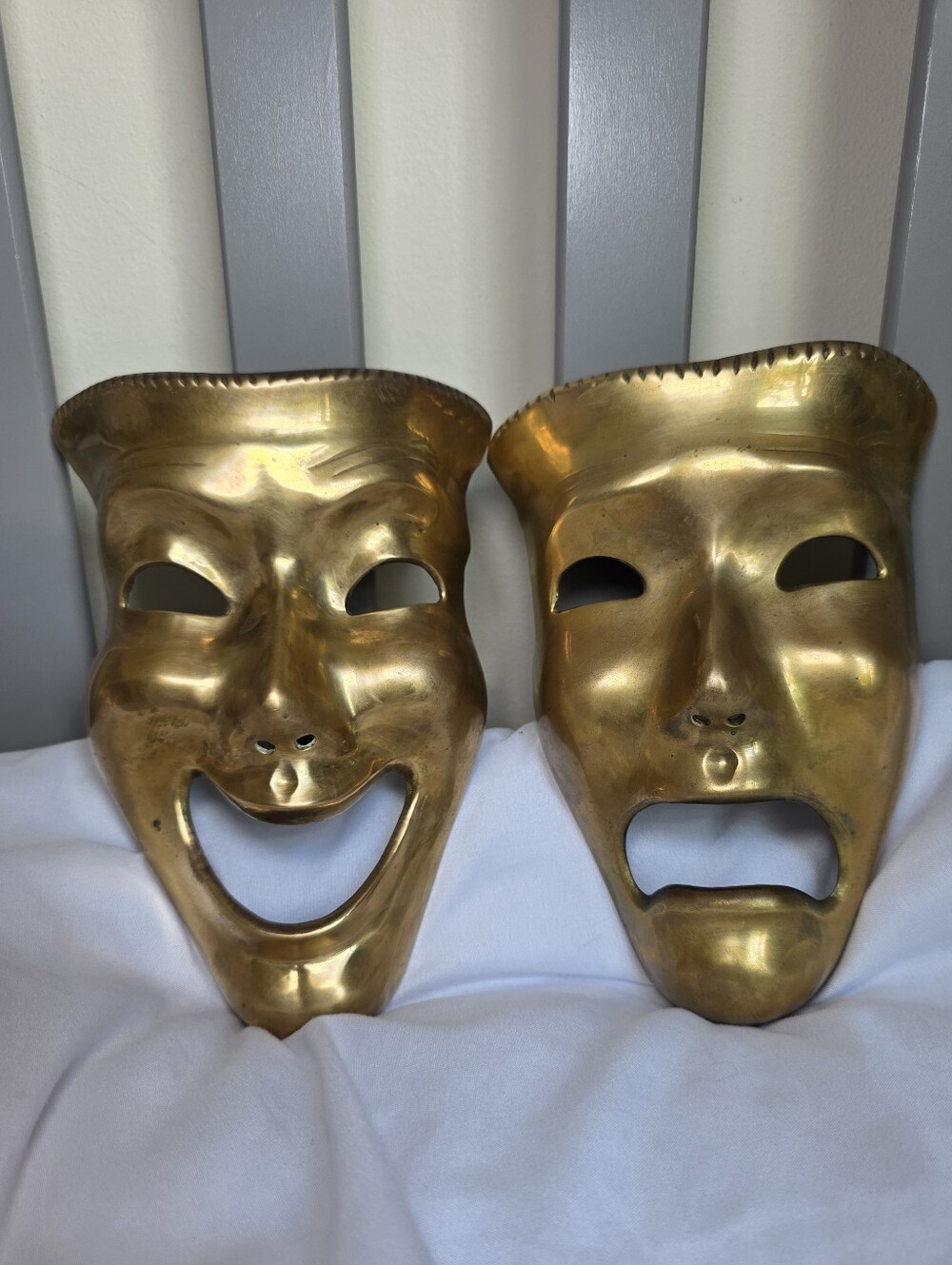 Vintage Brass Theater Comedy and Tragedy Wall Decoration Masks